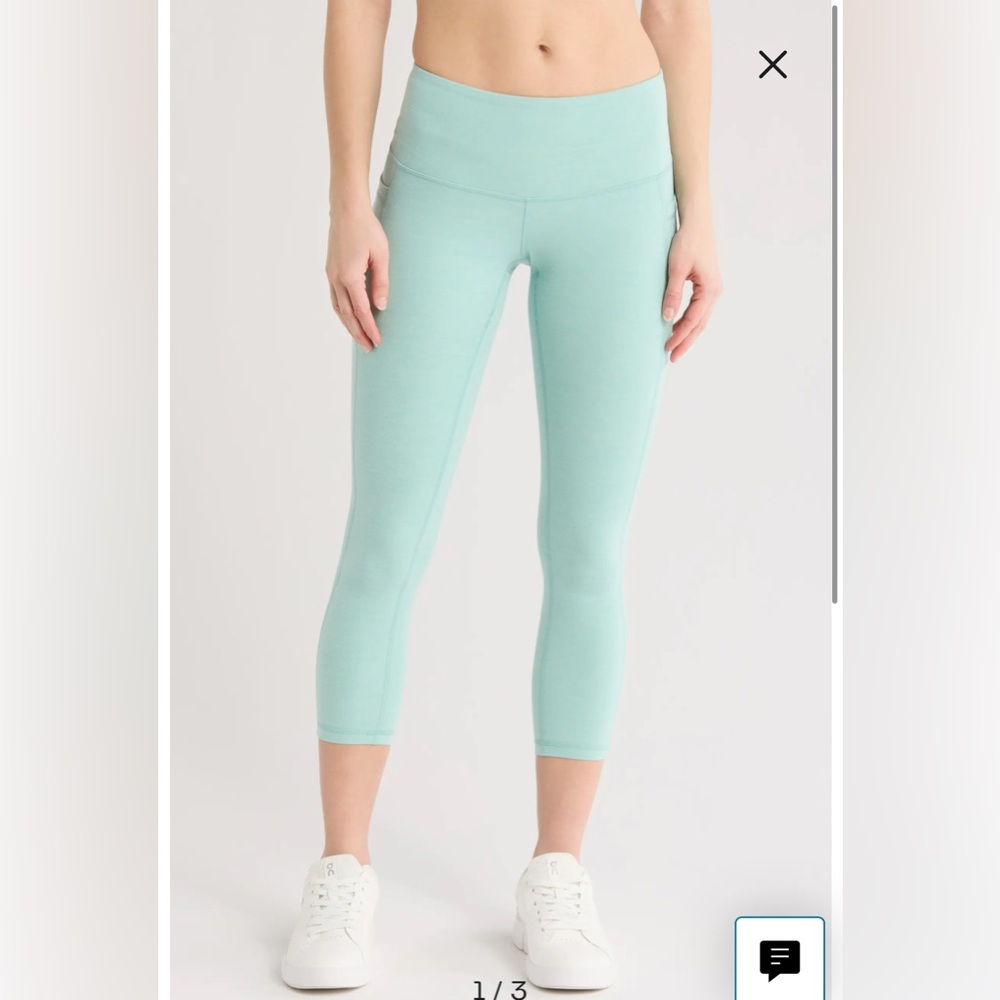 NWT- Z by Zella Perform High Waist Heather 7/8 Pocket Leggings, Teal, large